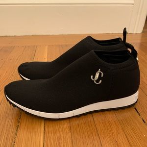 *BRAND NEW* Jimmy Choo Black Jeweled Slip-on Sneakers - Sz 39.5
